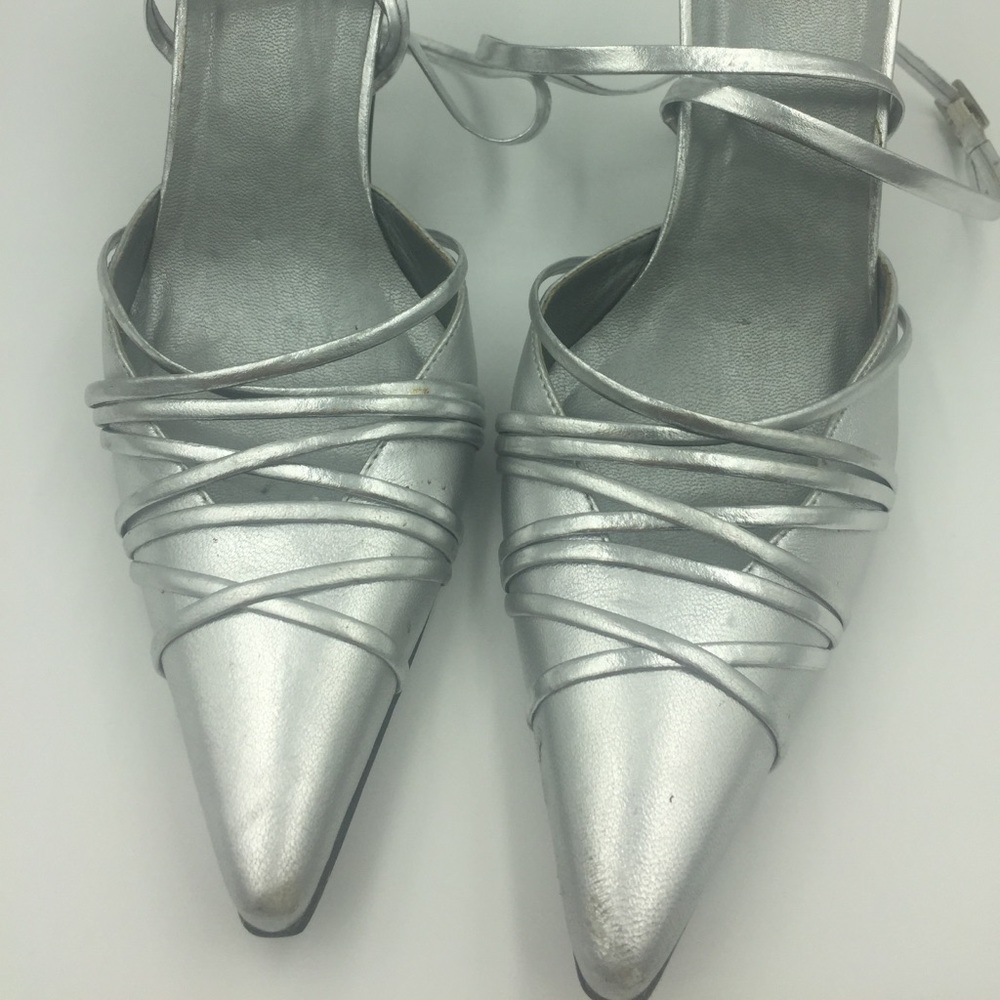 BCBG Paris Silver Heels Size: 7.5